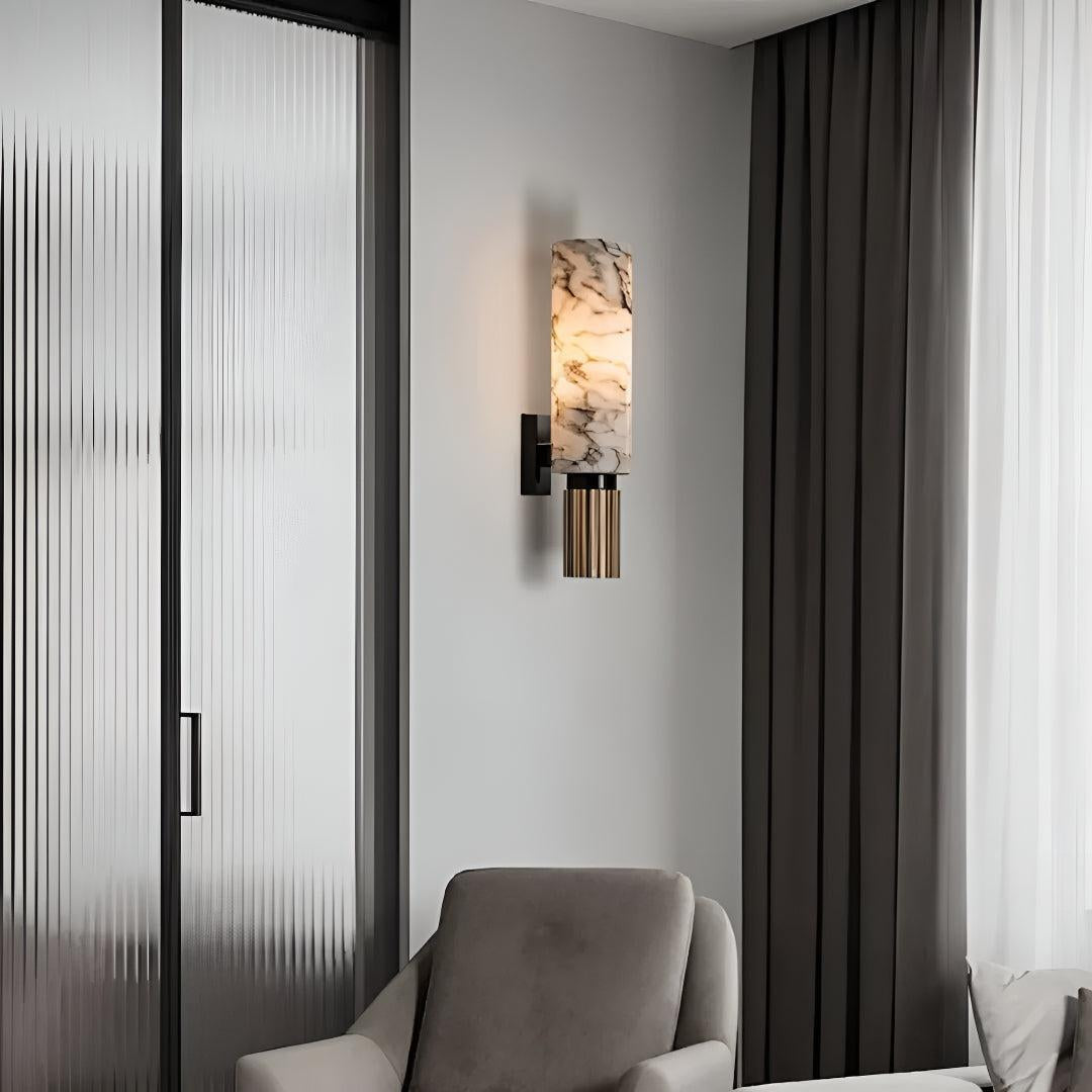 Alabaster Marble Wall Sconce Light with Modern Design