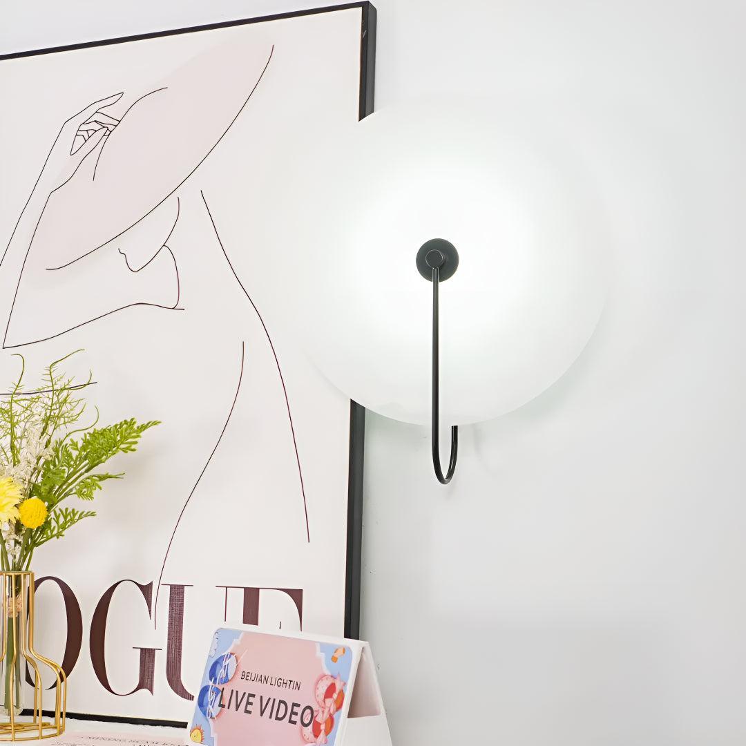 Alabaster Wall Light With Circular Design And Ambient Warm Glow