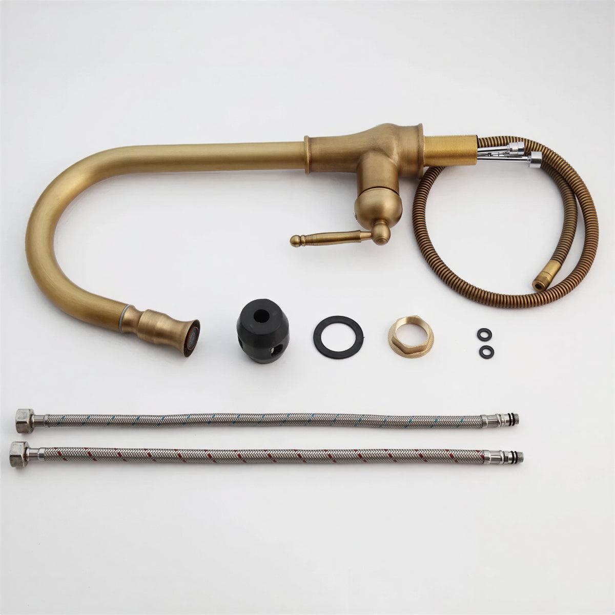 Antique Kitchen Faucet with Swivel Spout for Sink Use