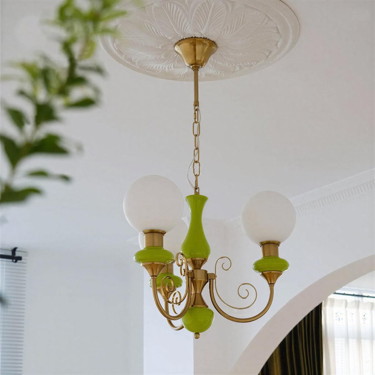 Chandelier Light With Modern Glass Globe Design