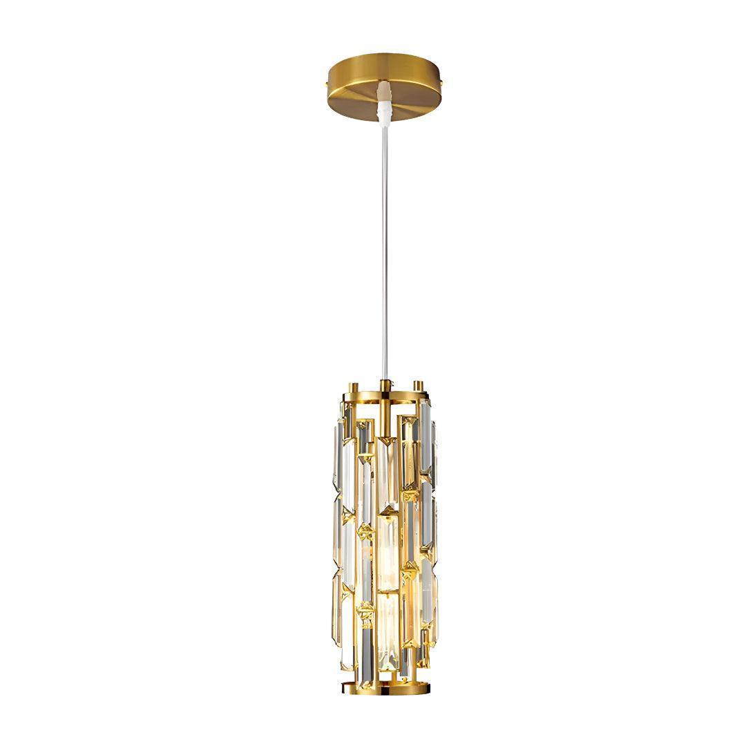 Crystal Glass Pendant Chandelier Light With Cage Design