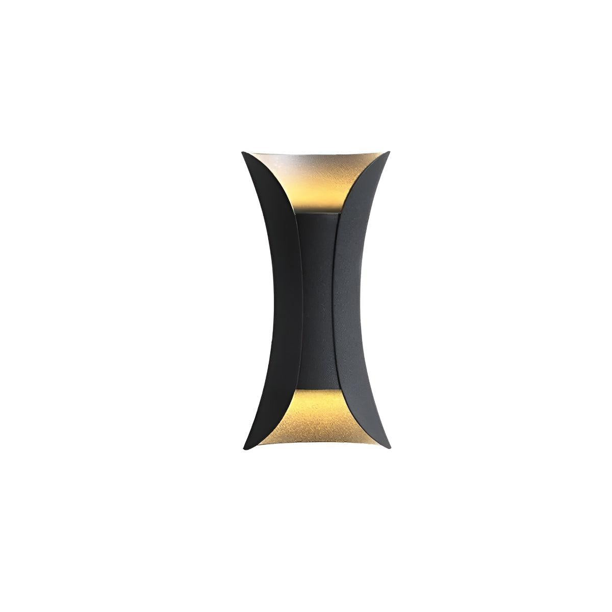 Curved Outdoor Wall Light With Up and Down Fixture