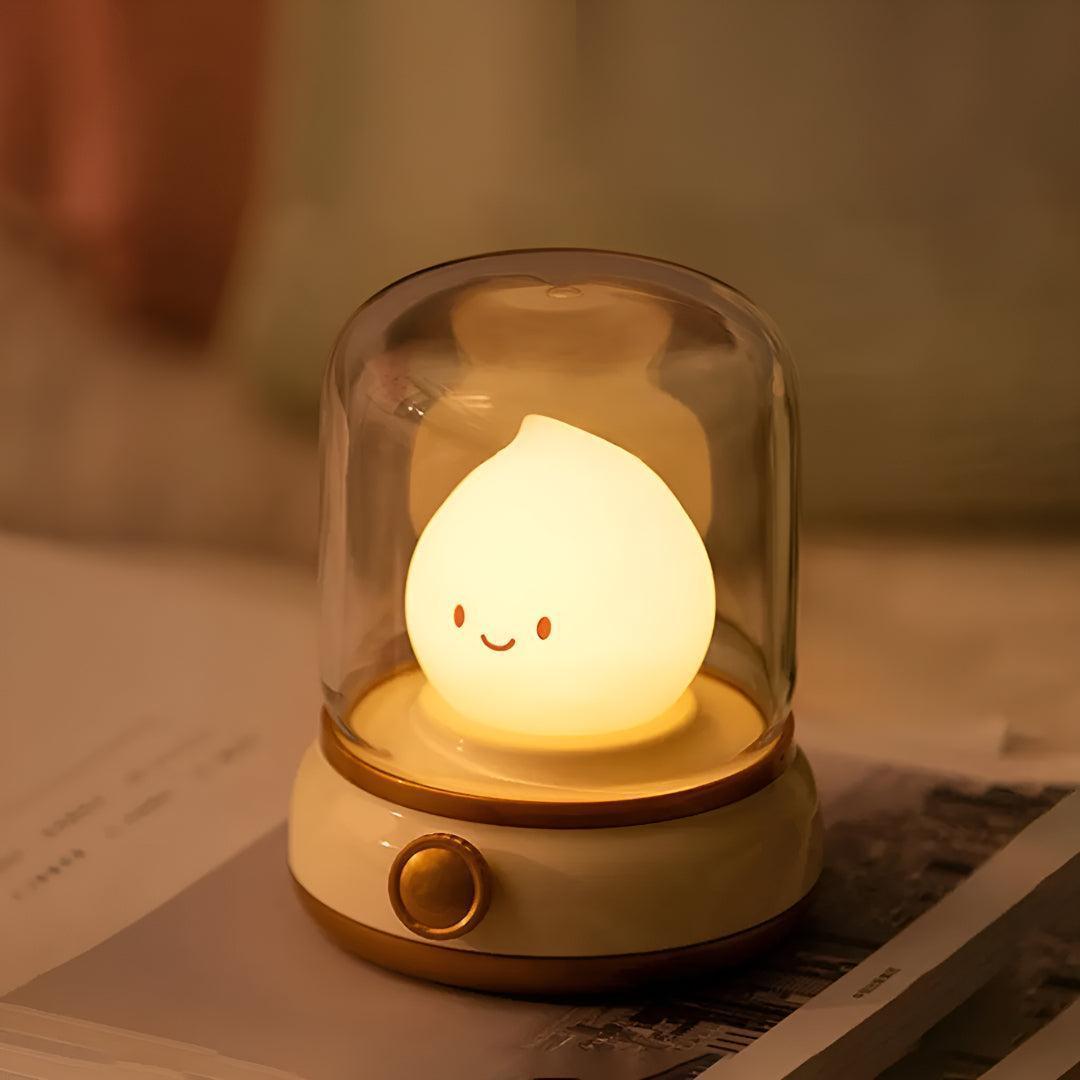 Cute Flame Night Light With Glass Dome Shade