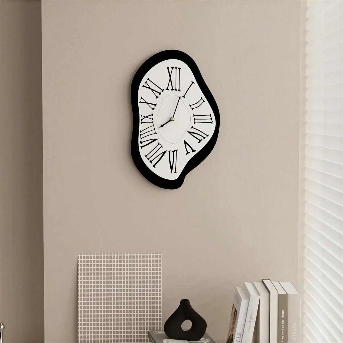 Dali Inspired Melting Wall Clock With Roman Numerals for Home Decor