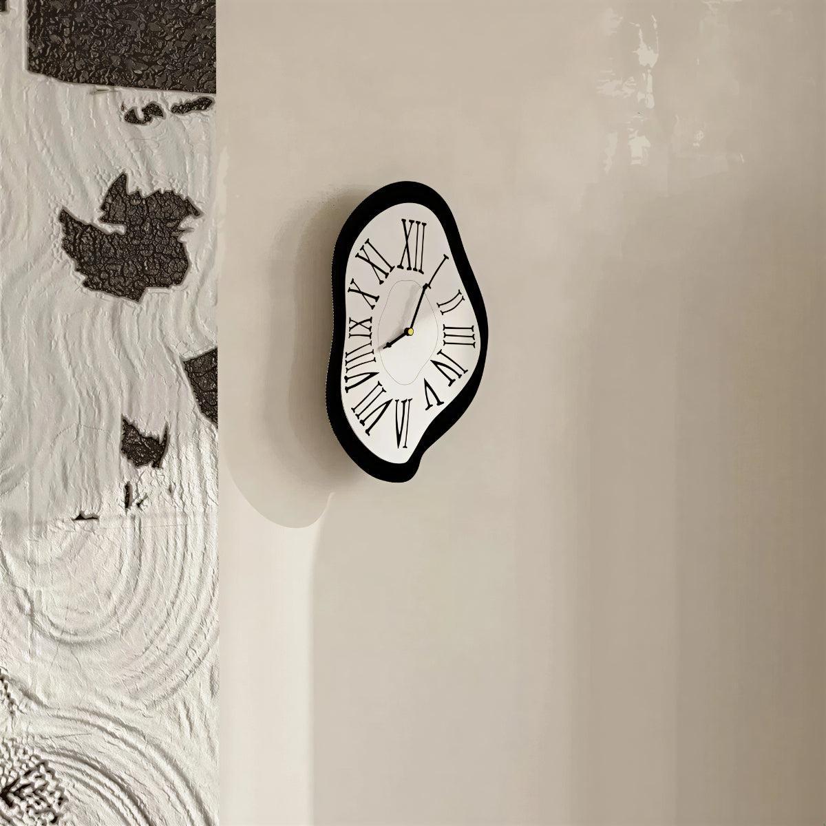 Dali Inspired Melting Wall Clock With Roman Numerals for Home Decor