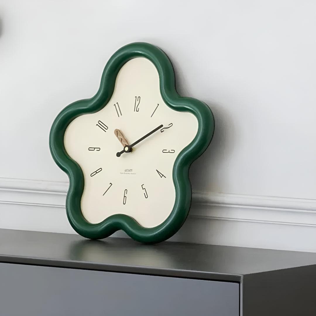 Decorative Flower Wall Clock With Silent Pendulum Design