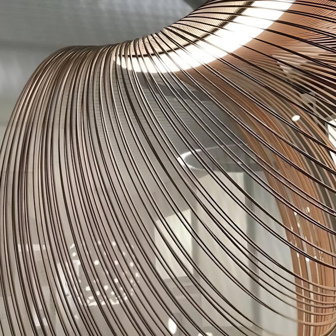 Flexible Laser Cut Plywood Pendant Light Fixture With Modern Shell Design