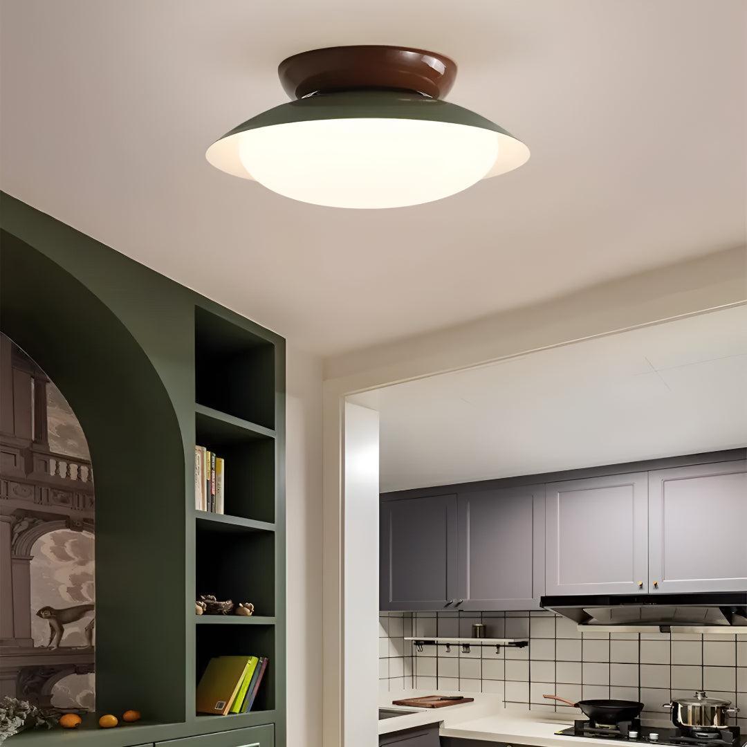 Flush Ceiling Light with Modern Mid Century Style