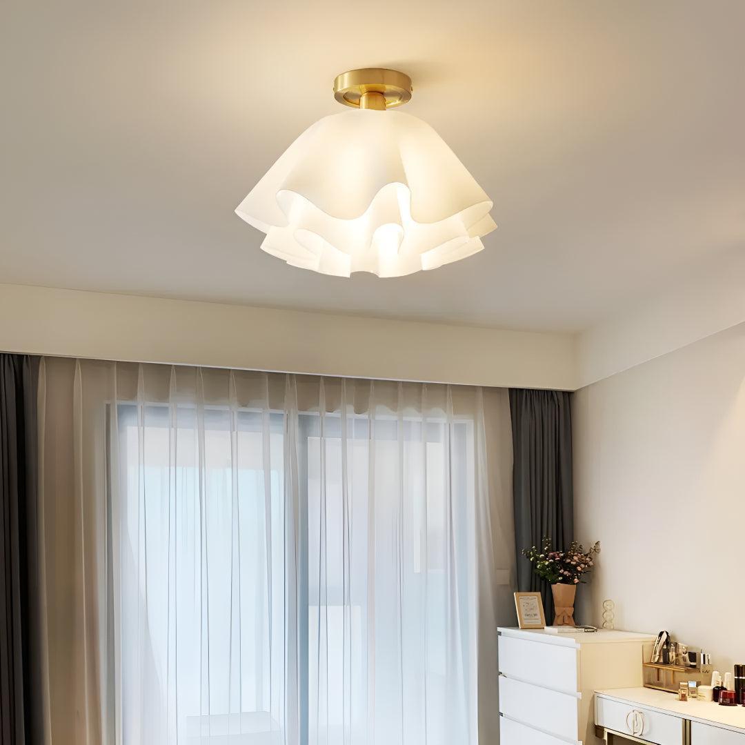 Flush Mount Ceiling Light With Modern Pleated Design