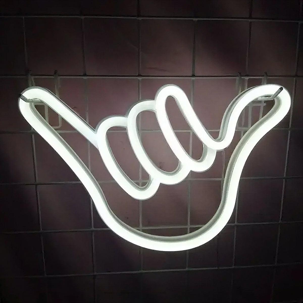 Hang Loose Shala Hand Neon Styled Sign for Wall