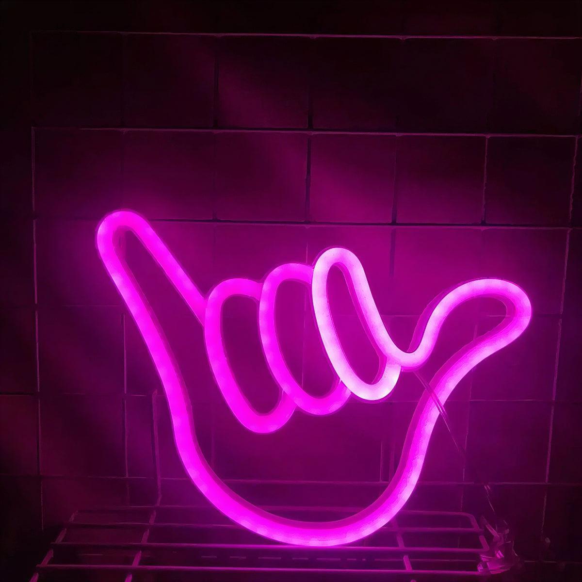 Hang Loose Shala Hand Neon Styled Sign for Wall