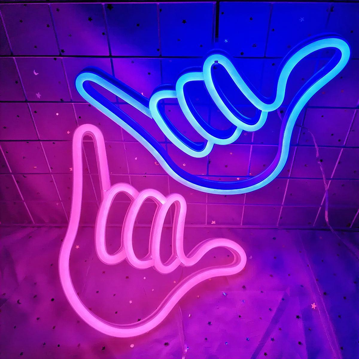 Hang Loose Shala Hand Neon Styled Sign for Wall
