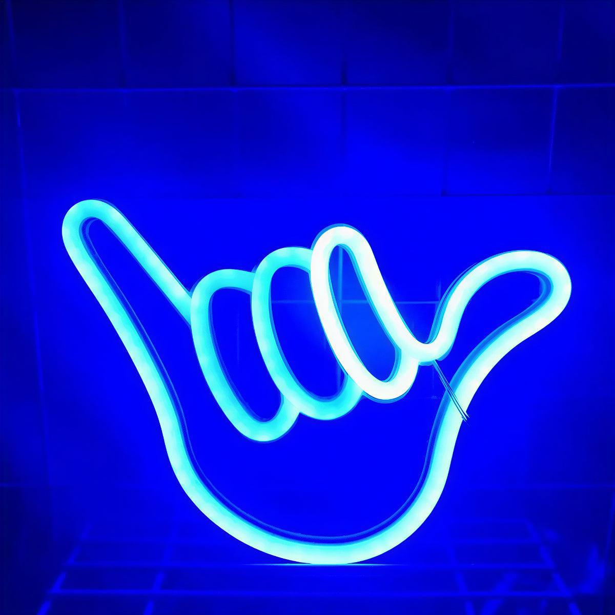 Hang Loose Shala Hand Neon Styled Sign for Wall