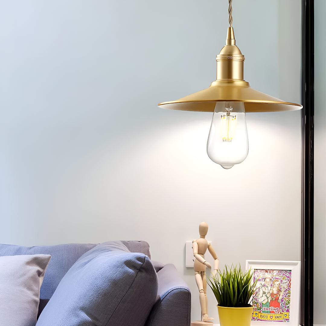 Hanging Pendant Lighting With Classic Flat Shade