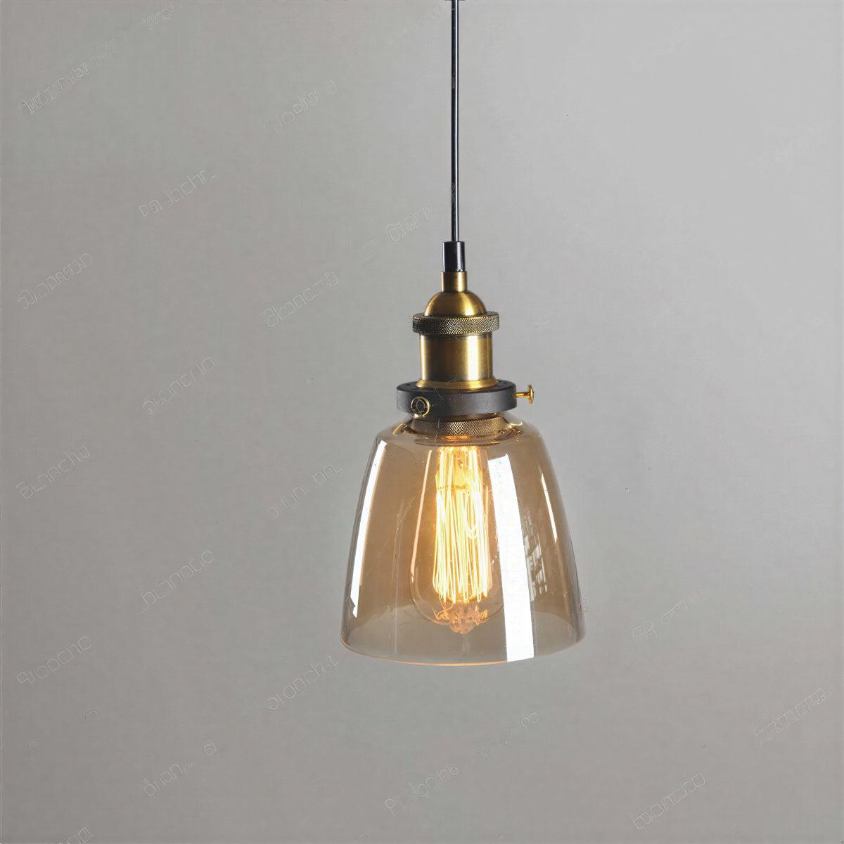 Industrial Pendant Light With Clear Glass Shade