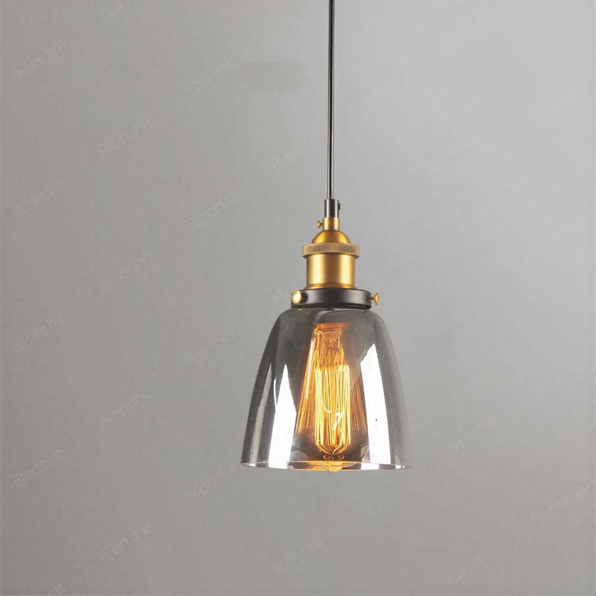 Industrial Pendant Light With Clear Glass Shade