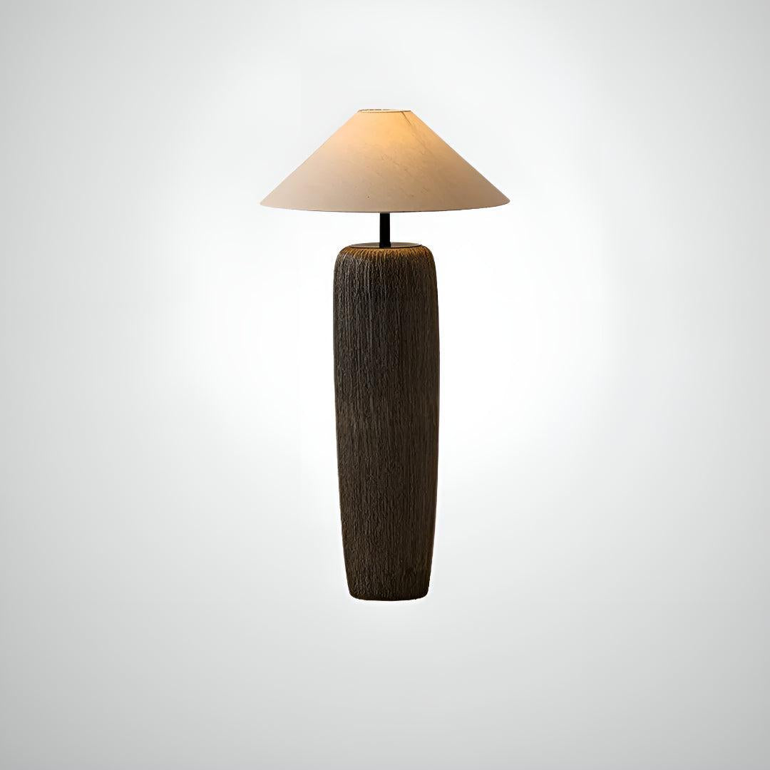 Japanese Living Room Floor Lamp With Ambient Light and Pottery Base