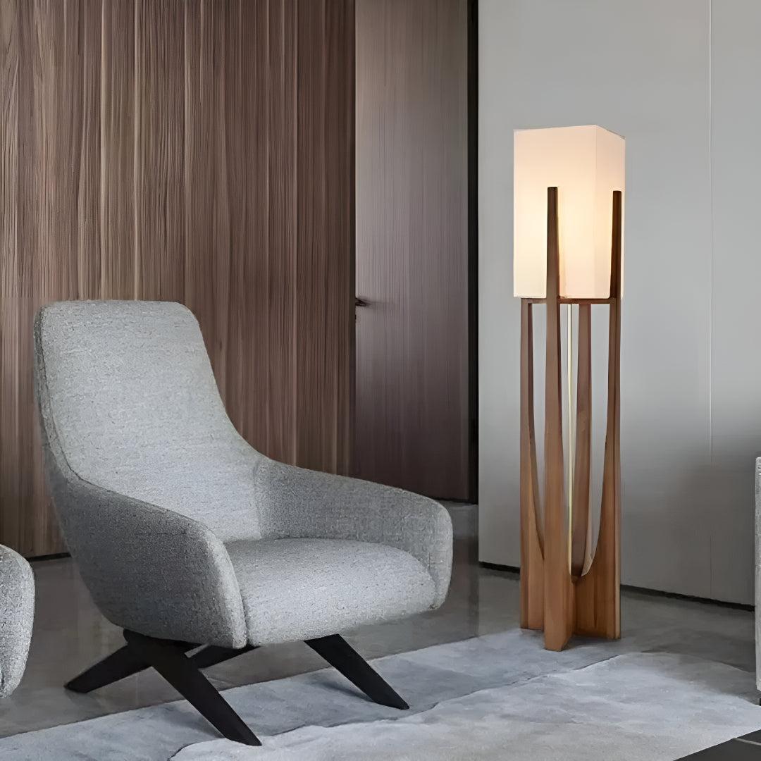 Japanese Rustic Floor Lamp with Modern Minimalist Design
