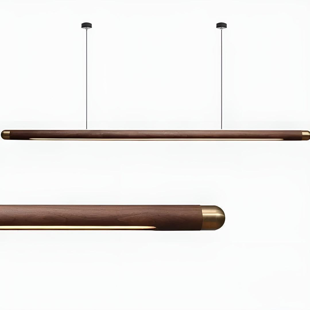 Kitchen Island Wooden Pendant Lighting With Linear Bar Design