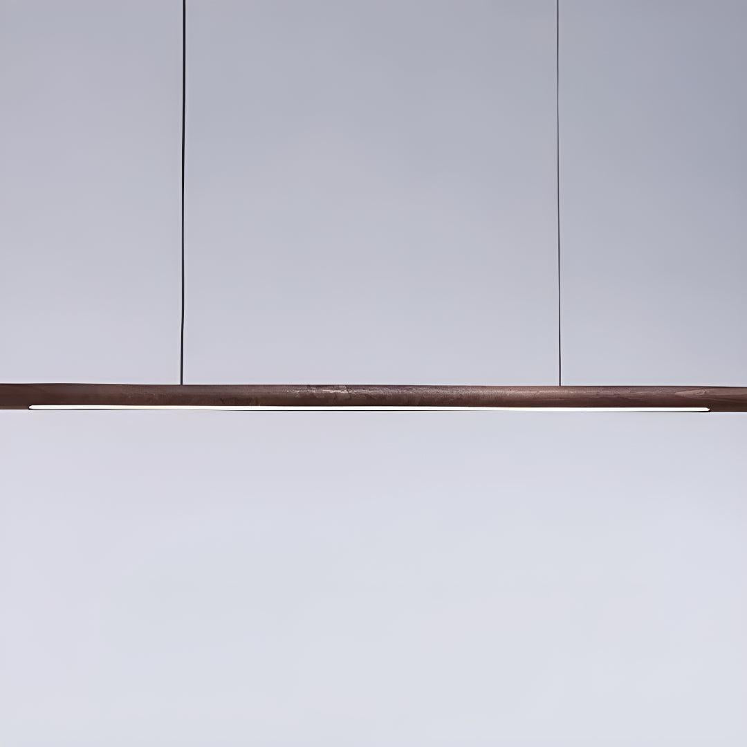 Kitchen Island Wooden Pendant Lighting With Linear Bar Design