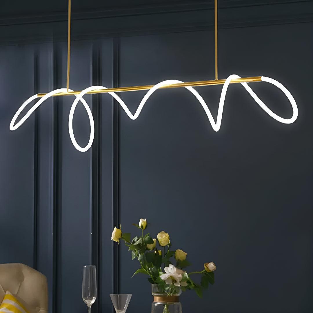 LED Acrylic Flexible Wave Tube Pendant Ceiling Light Fixture