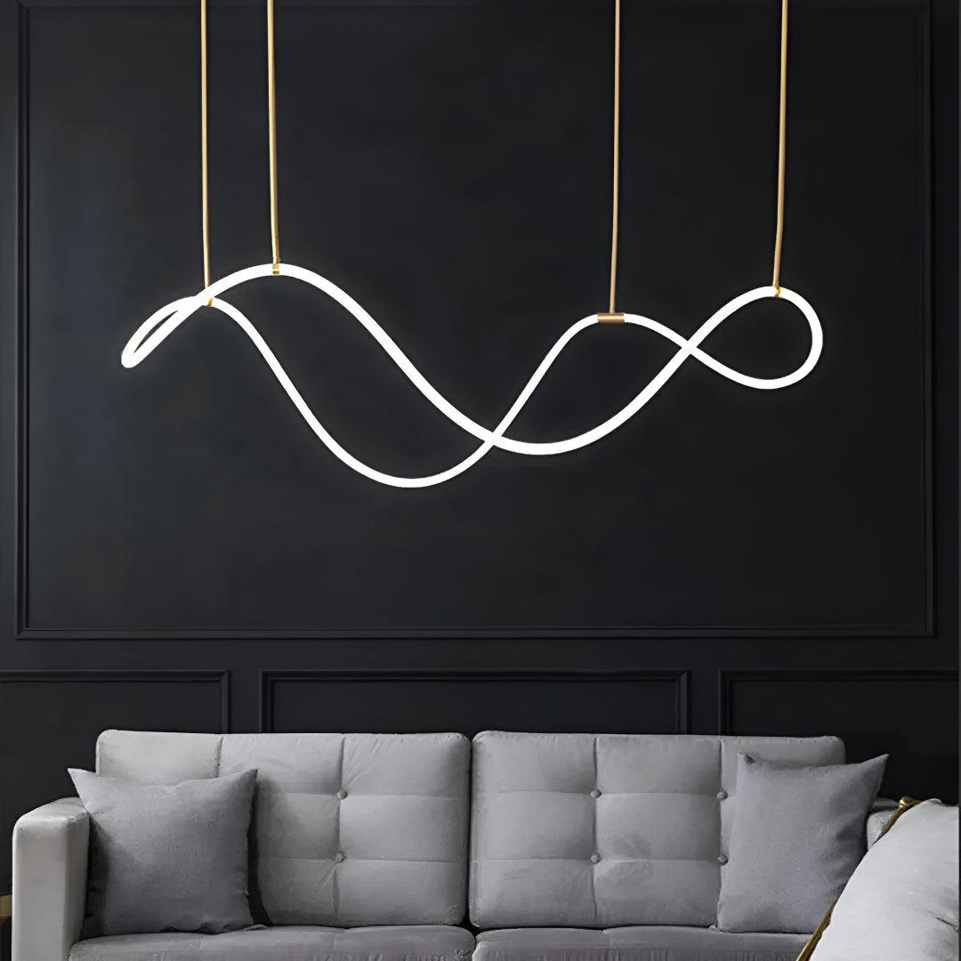 LED Acrylic Flexible Wave Tube Pendant Ceiling Light Fixture