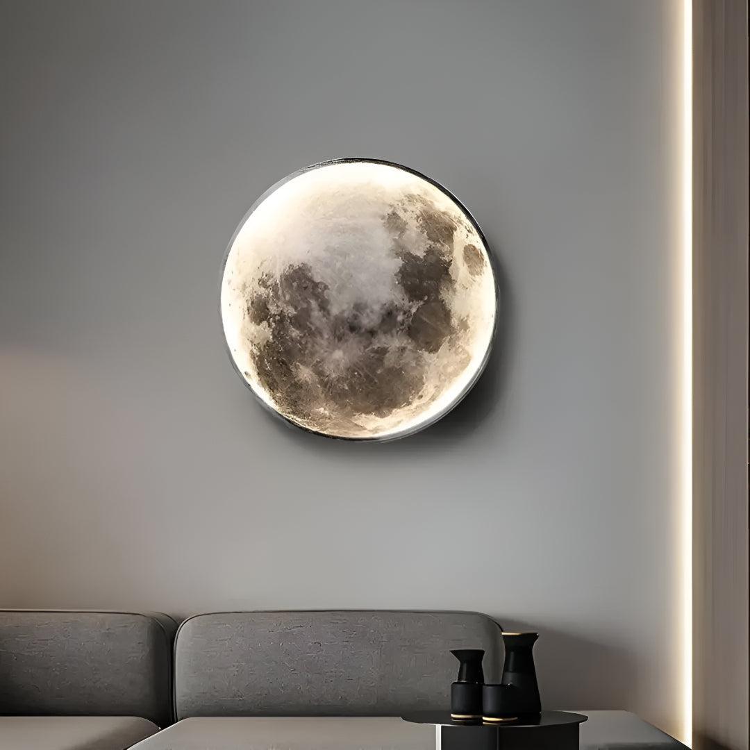 Lunar Moon Round Wall Light With Modern Artistic Design