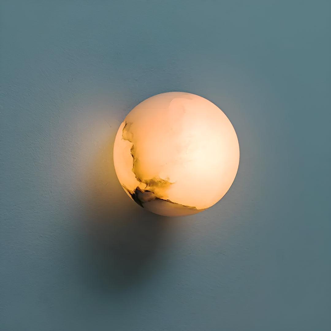 Marble Wall Sconce Lighting Globe Design with Ambient Glow