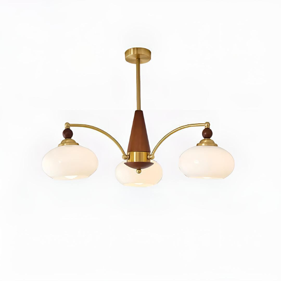 Mid Century Dining Room Chandelier Light Fixture With Glass Shades