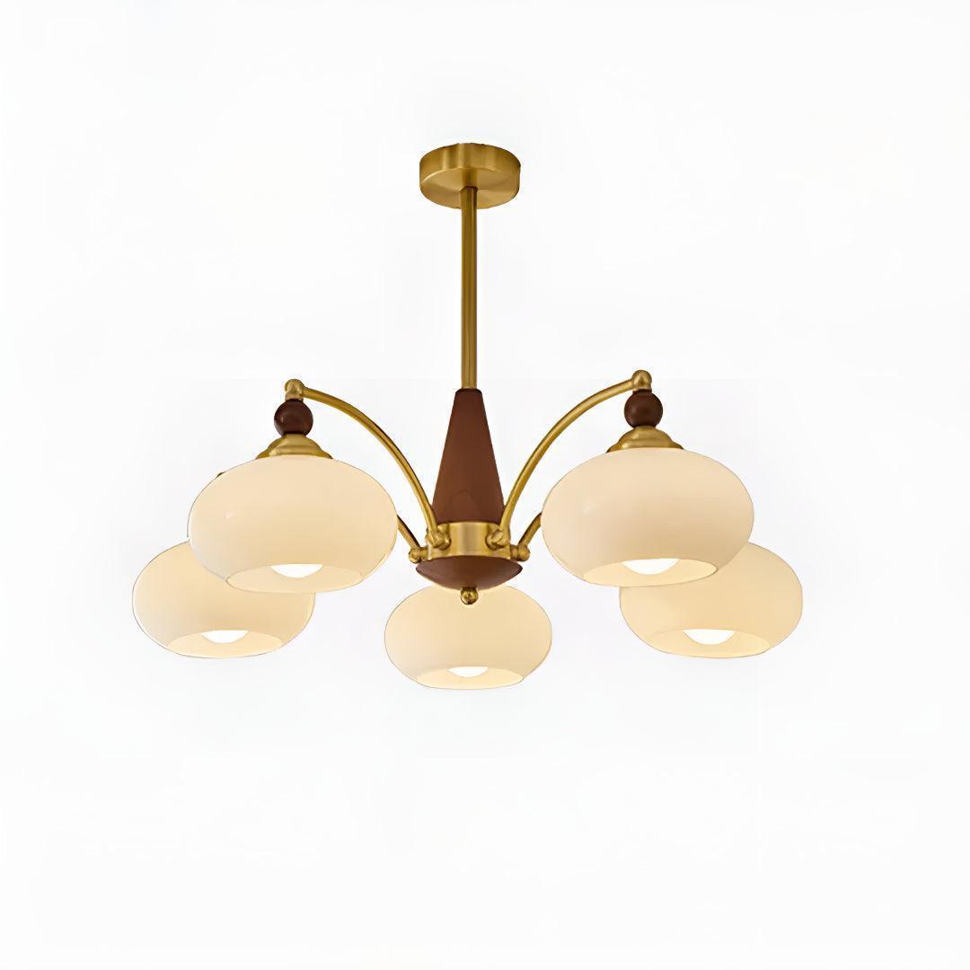 Mid Century Dining Room Chandelier Light Fixture With Glass Shades