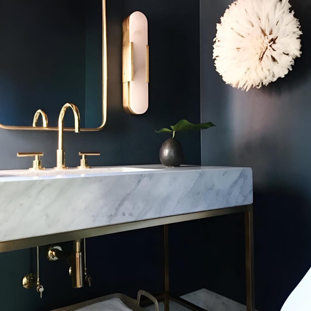 Modern Alabaster Wall Sconce Lighting Fixture With Elongated Design