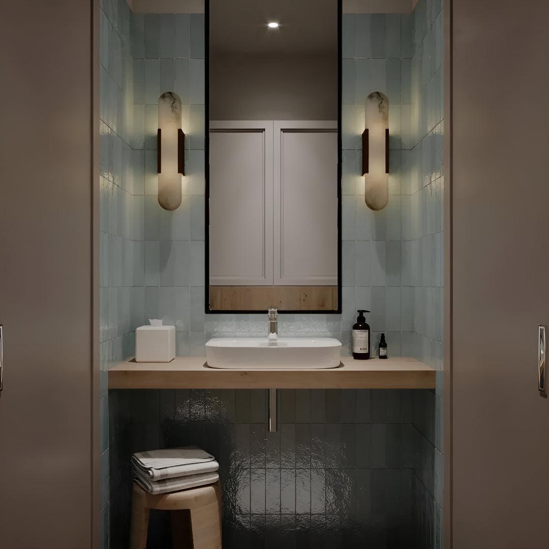 Modern Alabaster Wall Sconce Lighting Fixture With Elongated Design