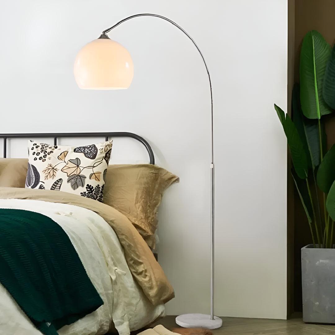 Modern Arc Floor Lamp with Adjustable Height and Marble Base