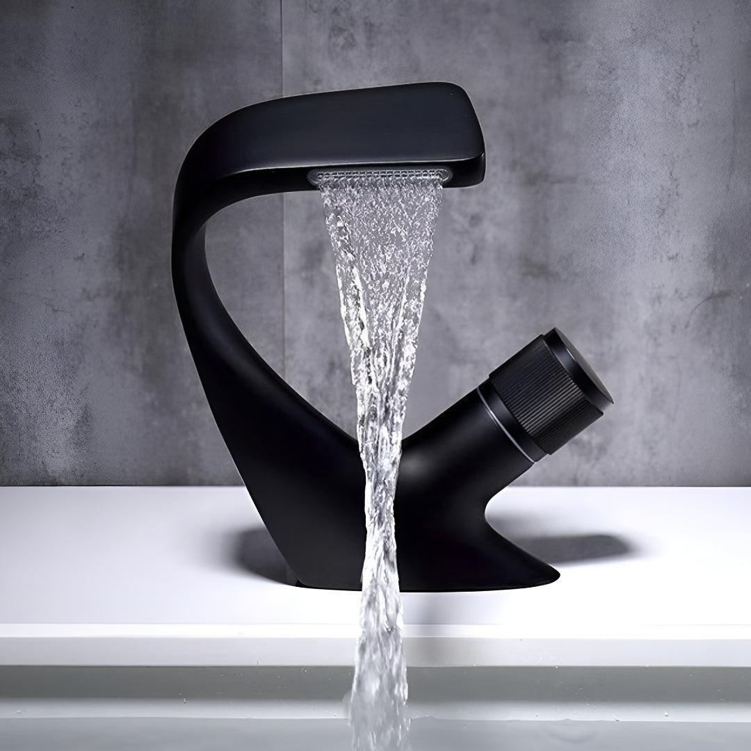 Modern Bathroom Waterfall Sink Faucet with Single Handle Mixer
