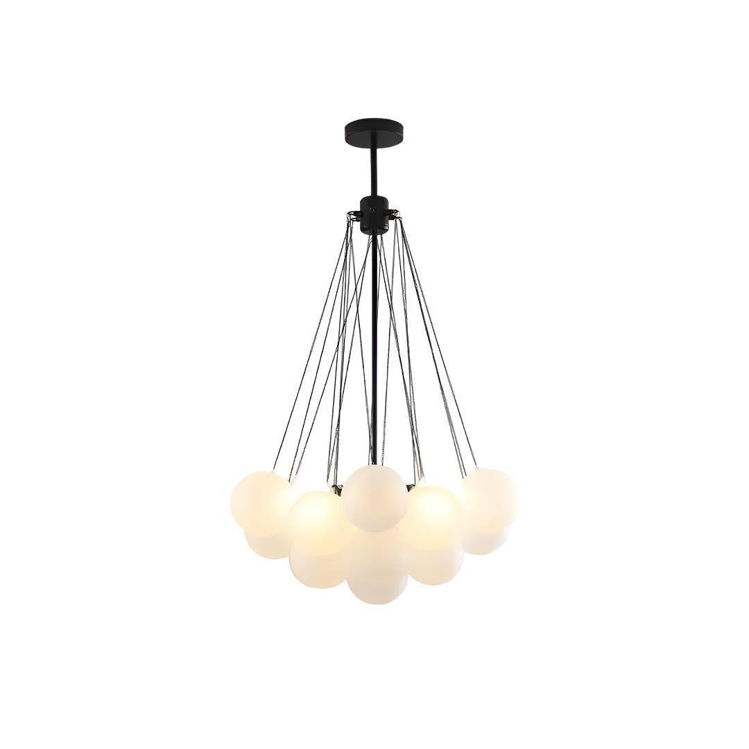 Modern Bubble Chandelier With Frosted Glass Orbs