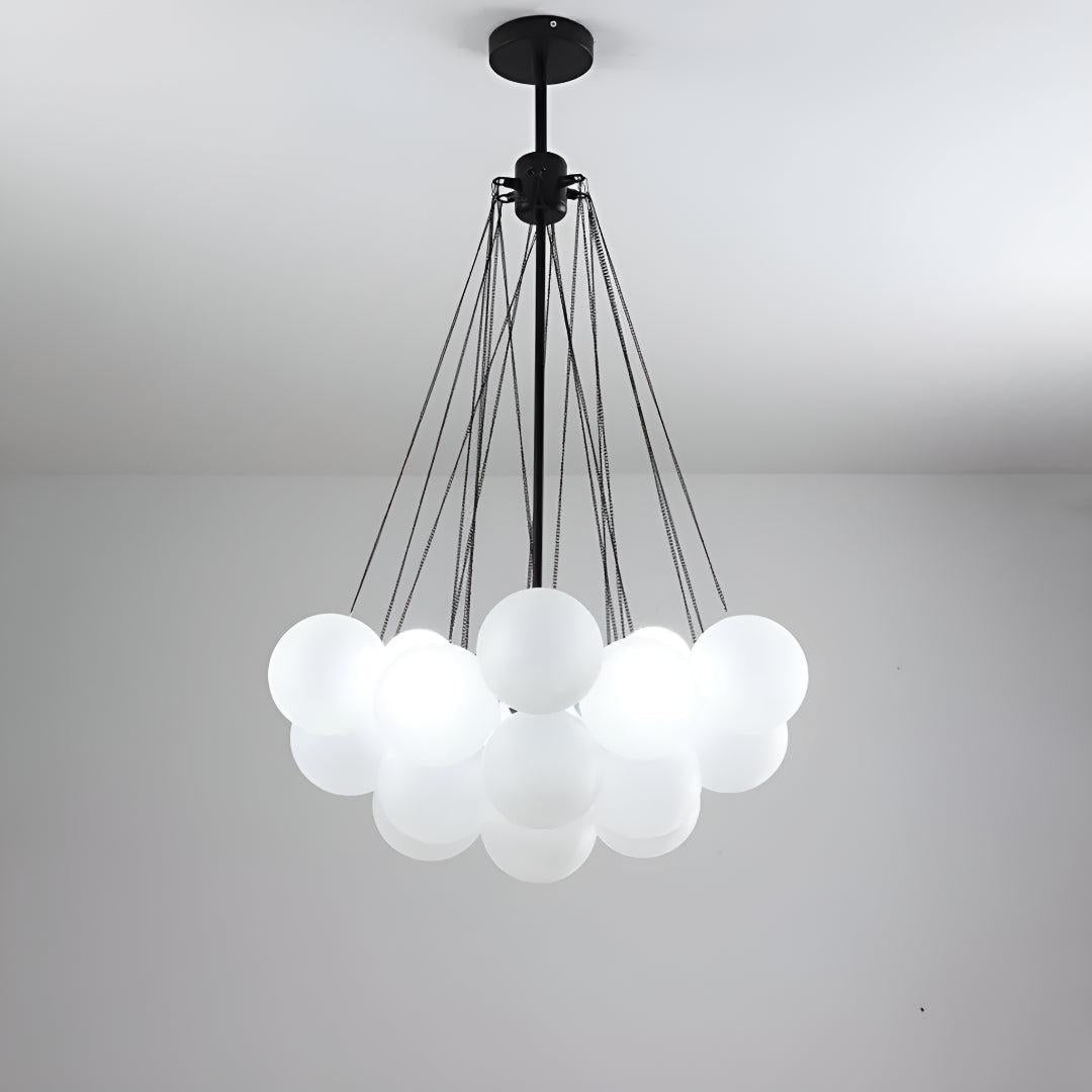 Modern Bubble Chandelier With Frosted Glass Orbs