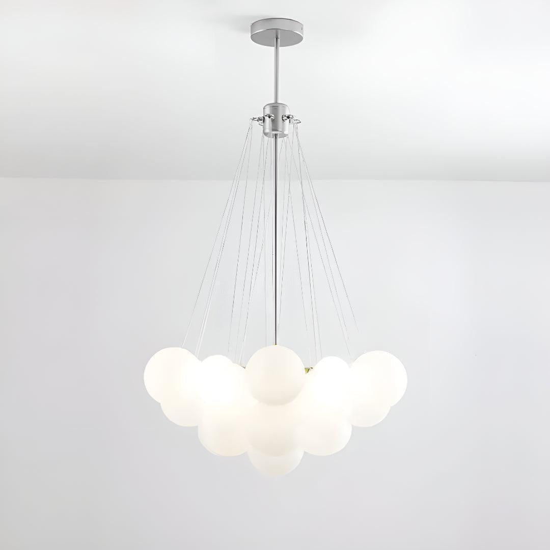 Modern Bubble Chandelier With Frosted Glass Orbs