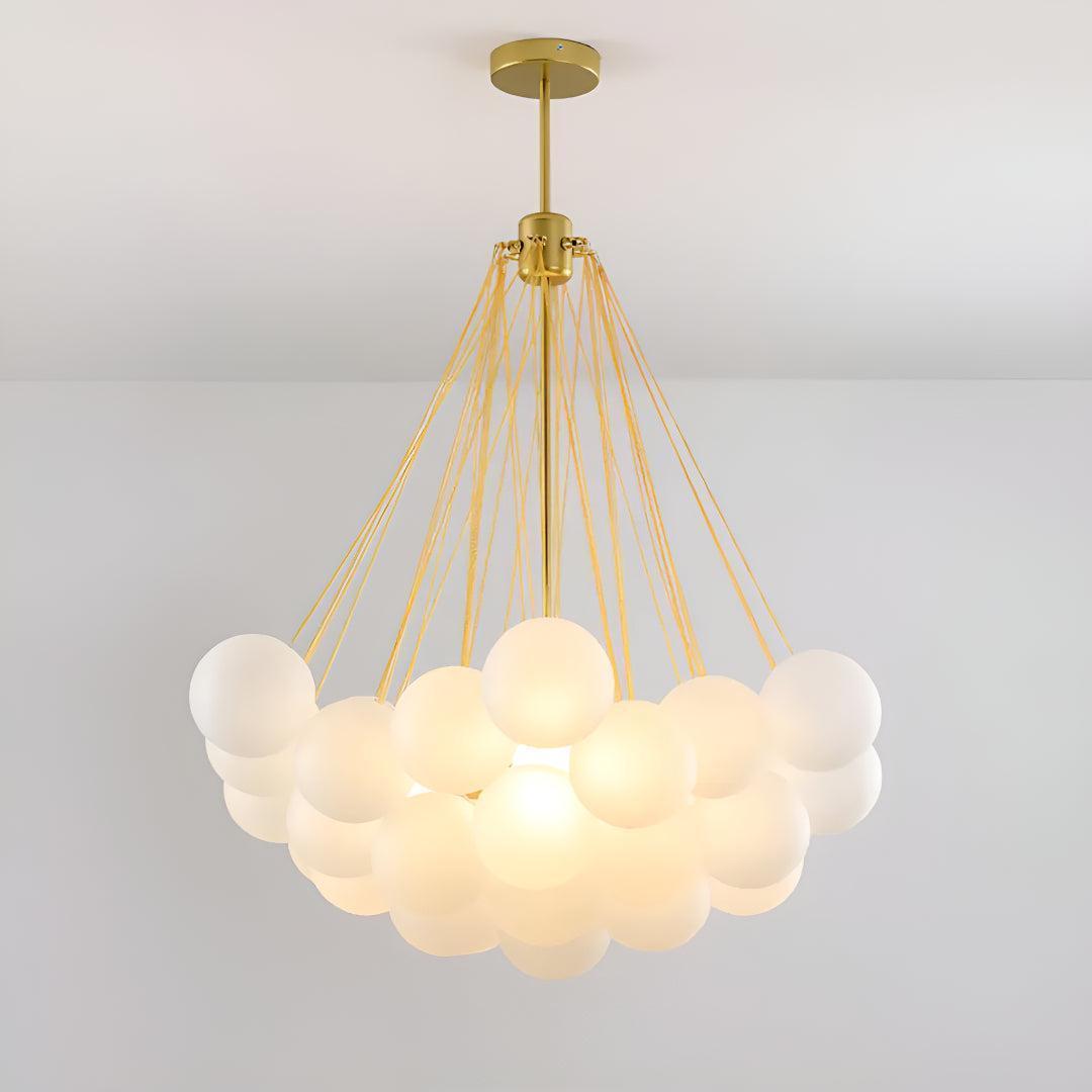 Modern Bubble Chandelier With Frosted Glass Orbs