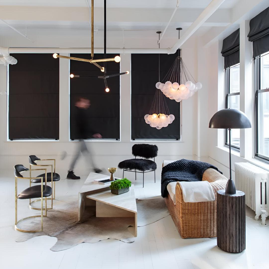 Modern Bubble Chandelier With Frosted Glass Orbs