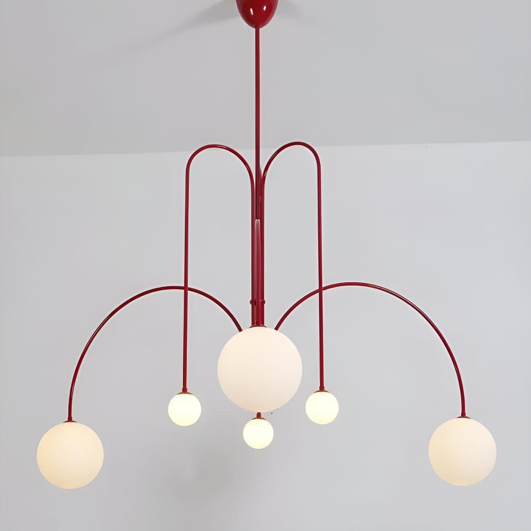 Modern Chandelier With Multi Arm Globe Lights