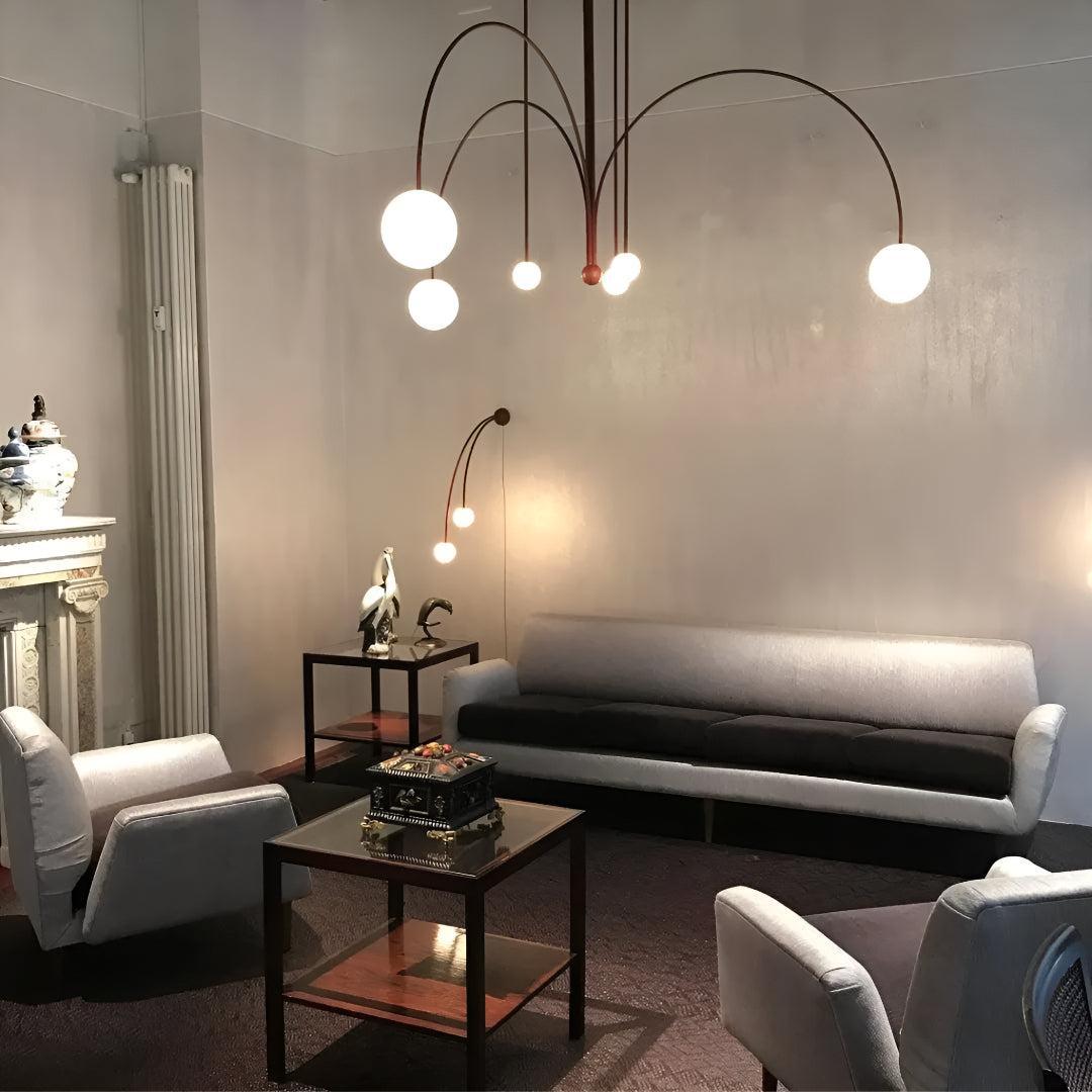 Modern Chandelier With Multi Arm Globe Lights