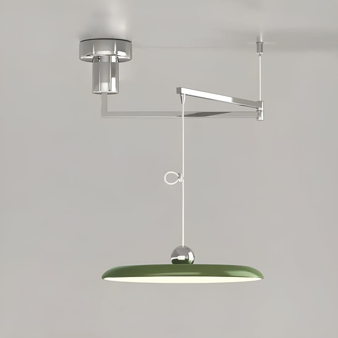 Modern Flat Pendant Light Fixture With Adjustable Arm Design