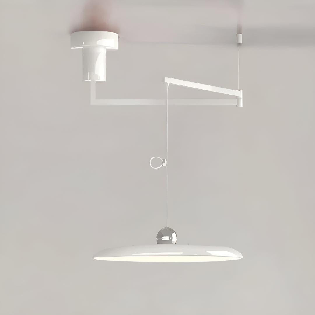 Modern Flat Pendant Light Fixture With Adjustable Arm Design