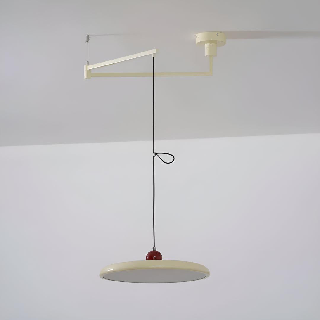 Modern Flat Pendant Light Fixture With Adjustable Arm Design