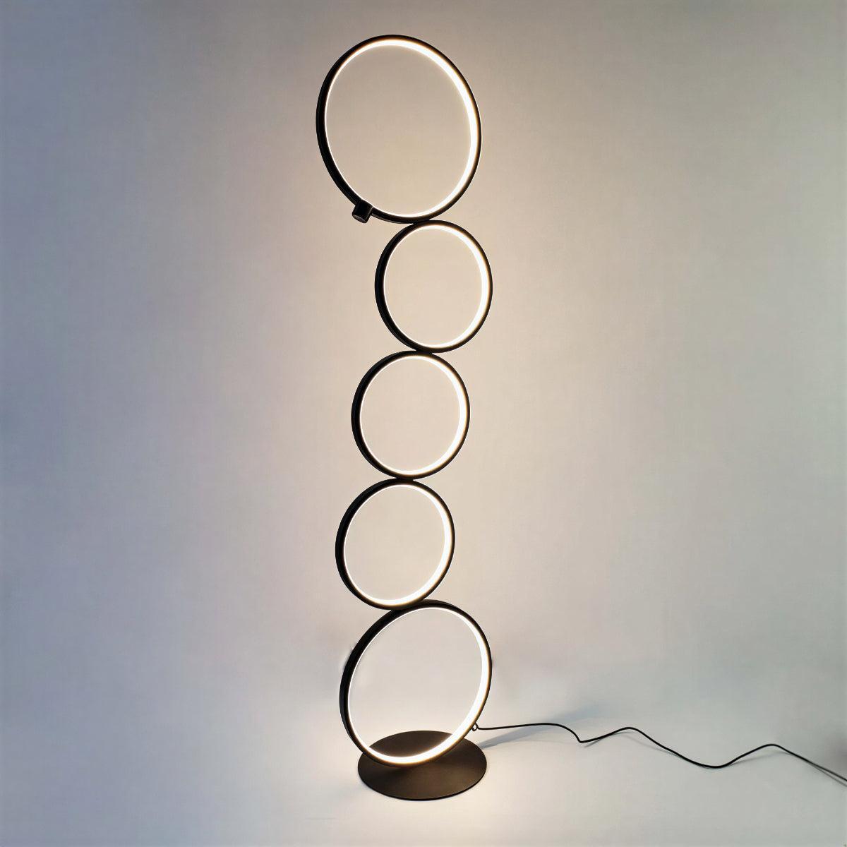 Modern Floor Lamp With Multi Ring Design