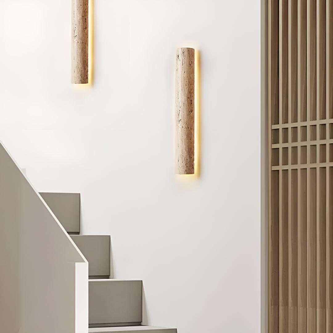 Modern Natural Stone Wall Sconce Light With Warm LED Glow