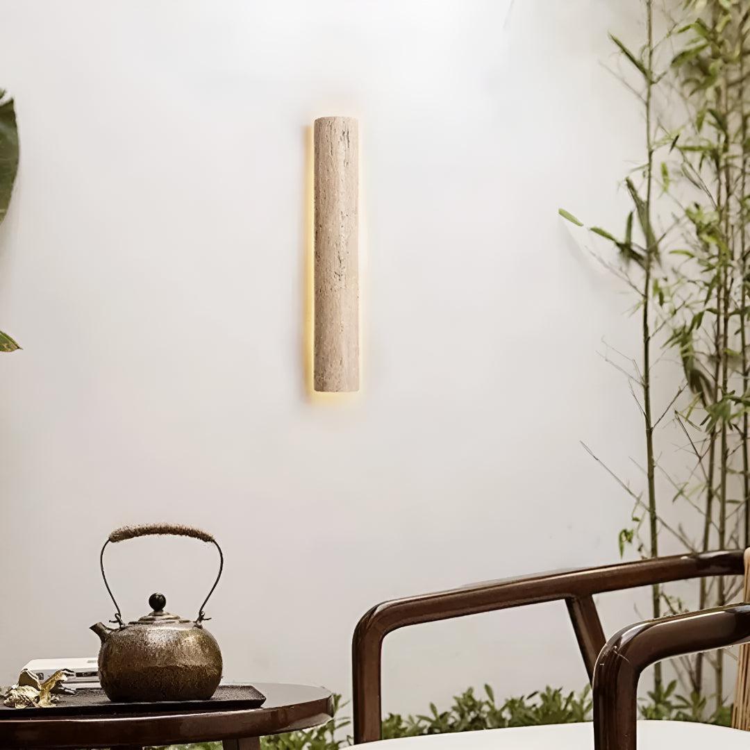 Modern Natural Stone Wall Sconce Light With Warm LED Glow