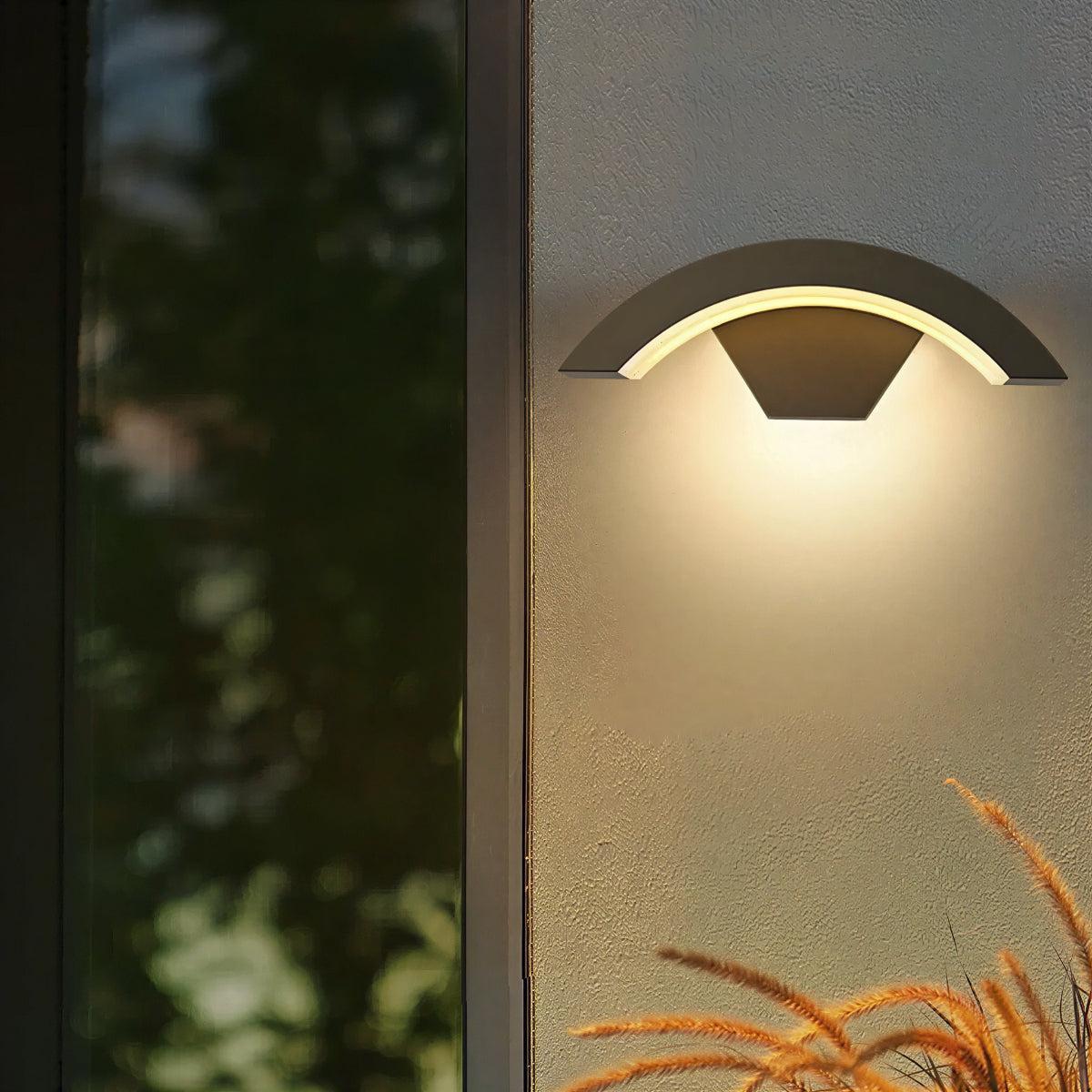 Modern Outdoor Curved Wall Light for Porch, Patio or Garden