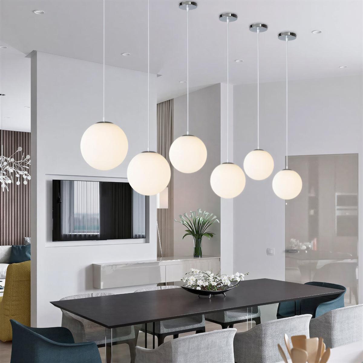 Modern Simple Glass Globe Pendant Light for Restaurants