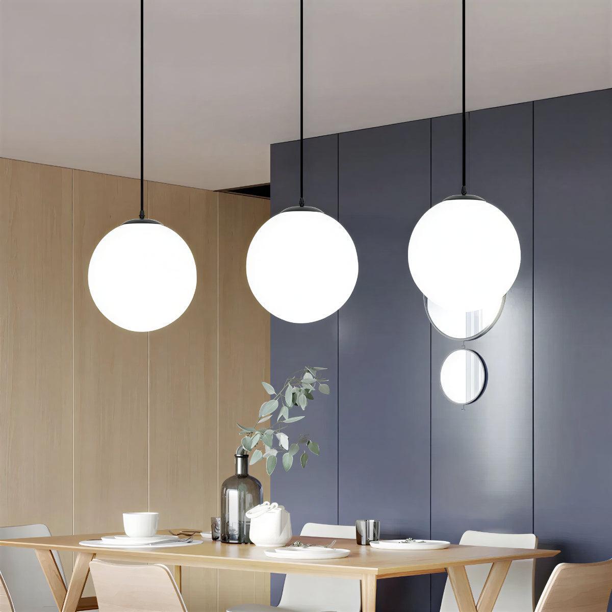 Modern Simple Glass Globe Pendant Light for Restaurants